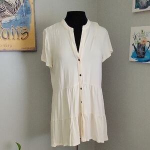 Wonderly Cream Button-Down Women's Shirt